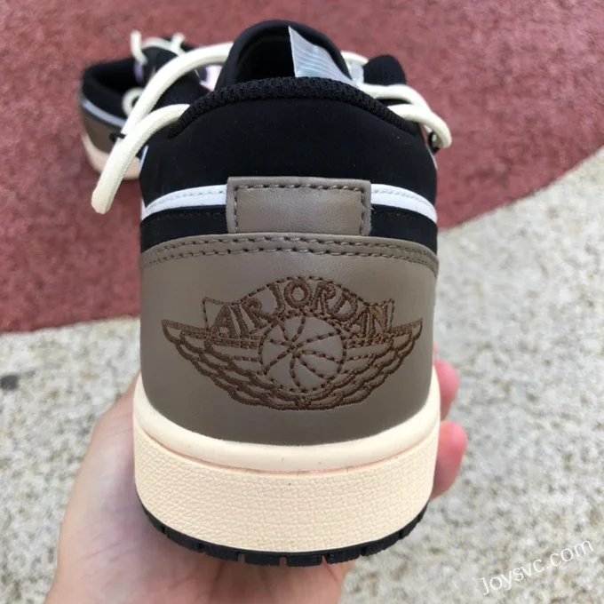 Air Jordan 1 Low 553558-062 White Mocha Pink Strap Retro