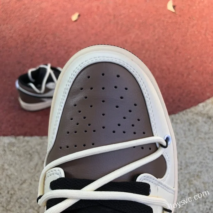 Air Jordan 1 Low 553558-062 White Brown Mocha Strap Retro