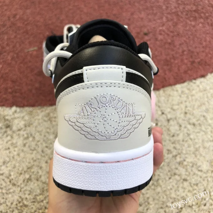 Air Jordan 1 Low 553558-062 White Black Pink Strap Retro