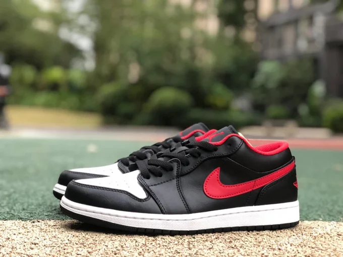 Air Jordan 1 Low 553558-063 Black White Red Retro