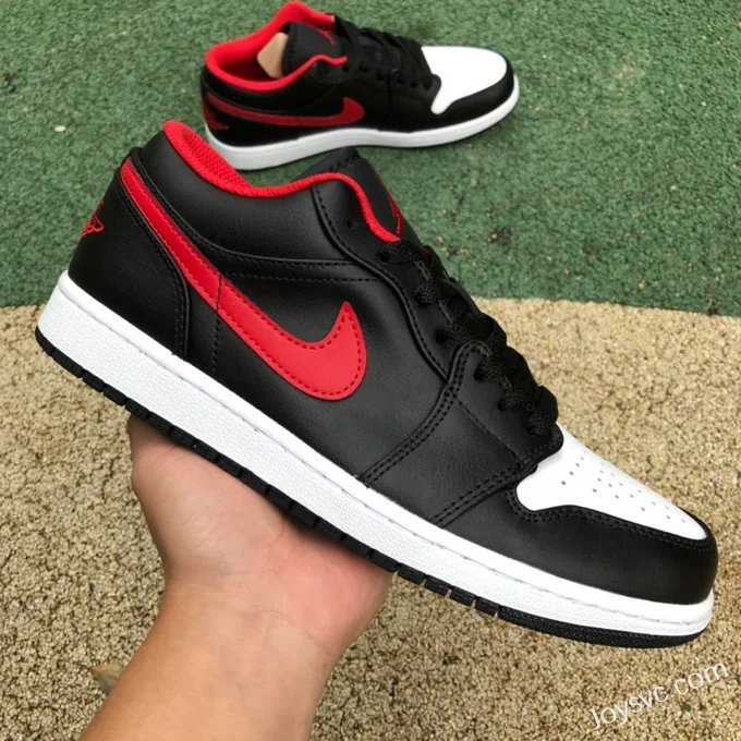 Air Jordan 1 Low 553558-063 Black White Red Retro