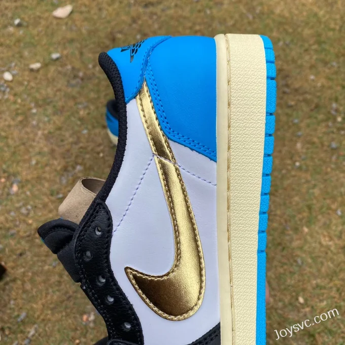 Air Jordan 1 Low CZ0790-104 Black White Blue Gold Hook Retro