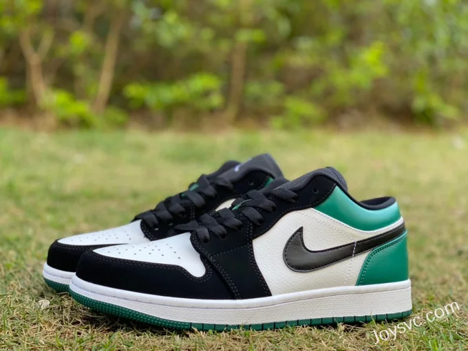 Air Jordan 1 Low 553558-113 Black Green Toe Retro