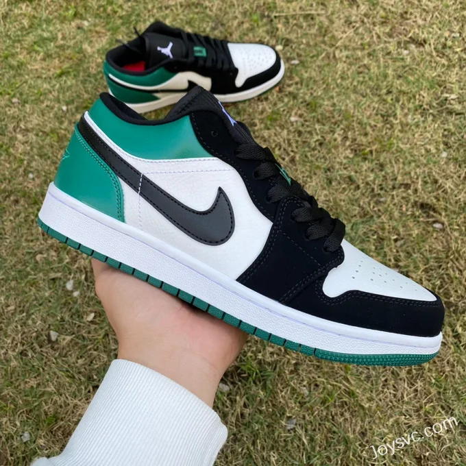 Air Jordan 1 Low 553558-113 Black Green Toe Retro