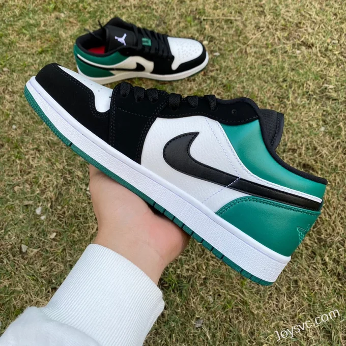 Air Jordan 1 Low 553558-113 Black Green Toe Retro