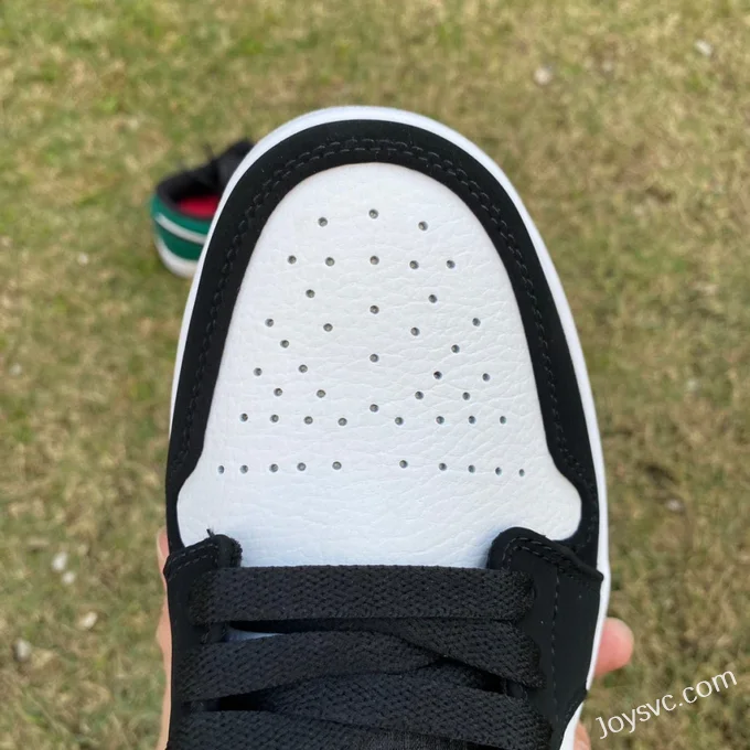 Air Jordan 1 Low 553558-113 Black Green Toe Retro