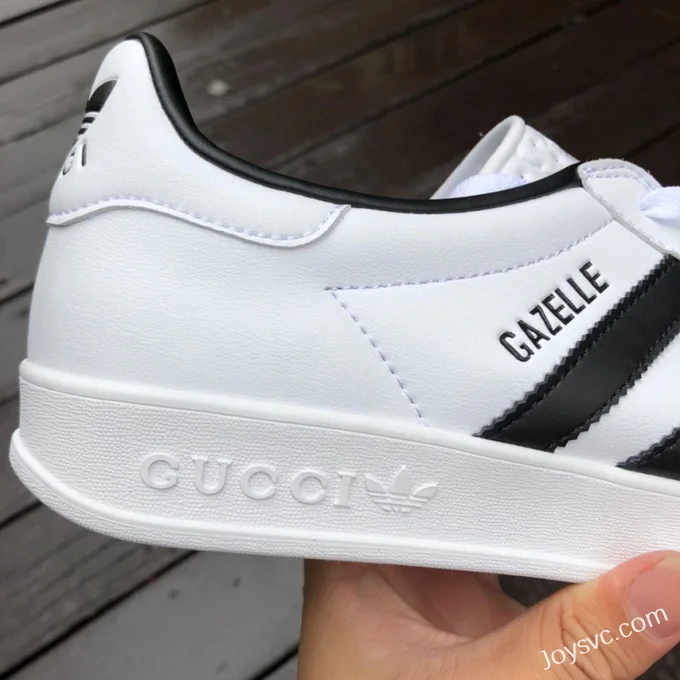 GUCCI x Adidas Originals Gazelle Low-Top Sneakers in White & Black