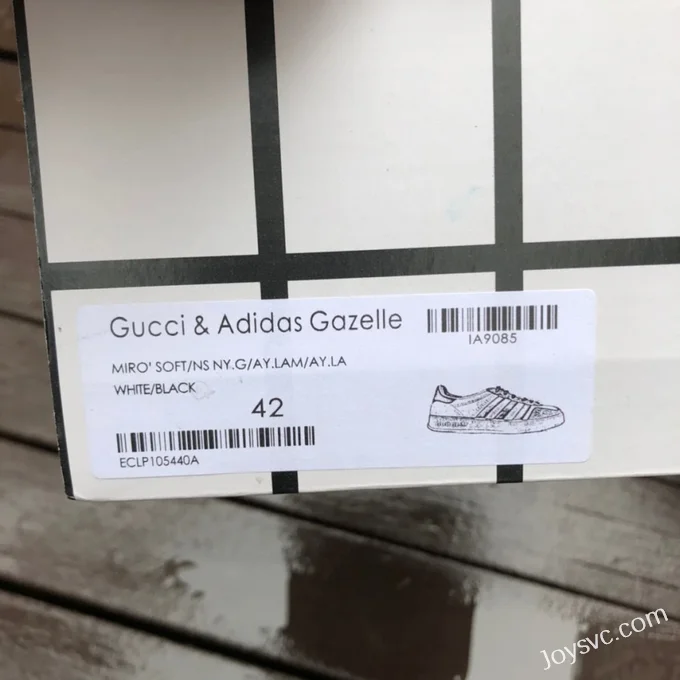 GUCCI x Adidas Originals Gazelle Low-Top Sneakers in White & Black