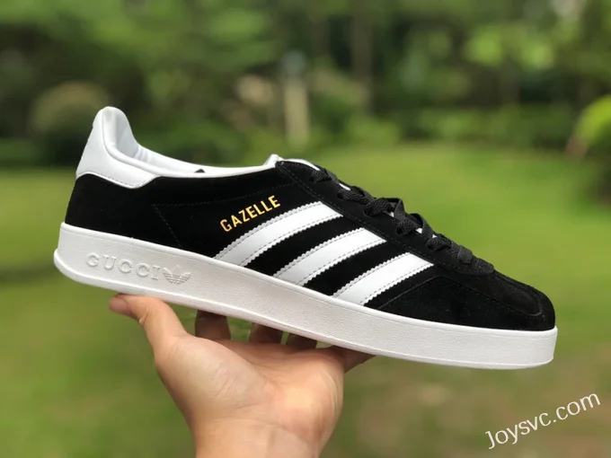 GUCCI x Adidas Originals Gazelle Low-Top Sneakers in Black & White