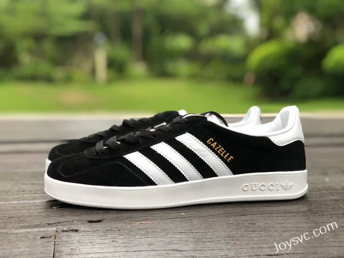 GUCCI x Adidas Originals Gazelle Low-Top Sneakers in Black & White