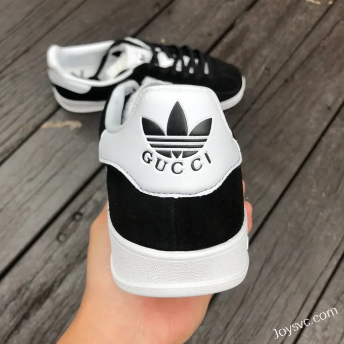 GUCCI x Adidas Originals Gazelle Low-Top Sneakers in Black & White