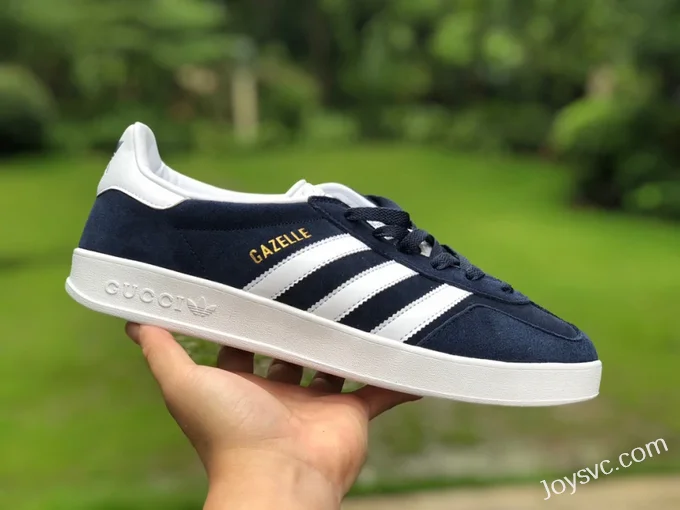 GUCCI x Adidas Originals Gazelle Low-Top Sneakers in White & Royal Blue