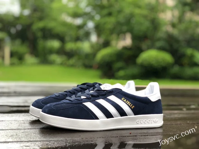 GUCCI x Adidas Originals Gazelle Low-Top Sneakers in White & Royal Blue