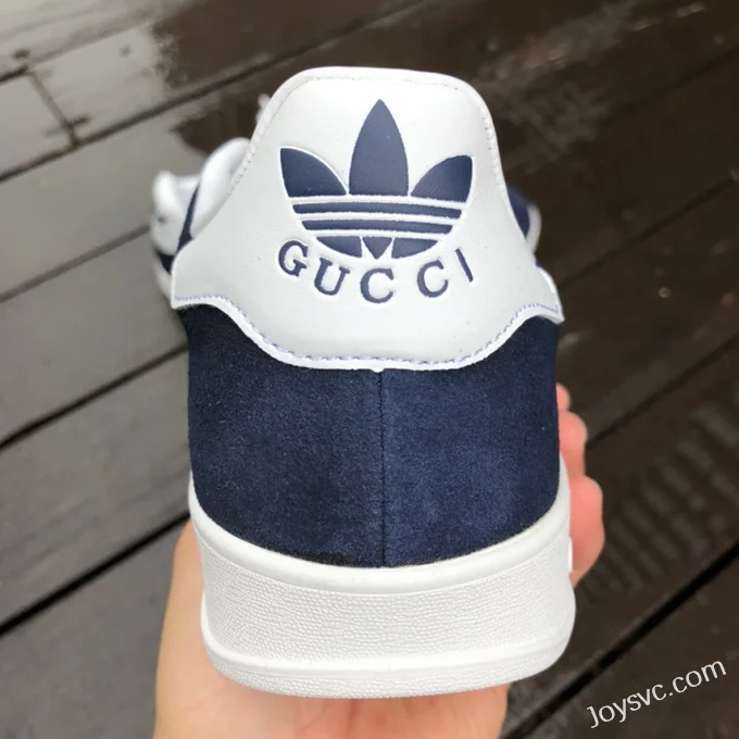 GUCCI x Adidas Originals Gazelle Low-Top Sneakers in White & Royal Blue