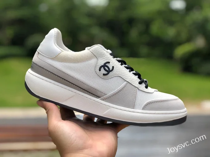 CHANEL 22 Panda Sneakers in Grey and White