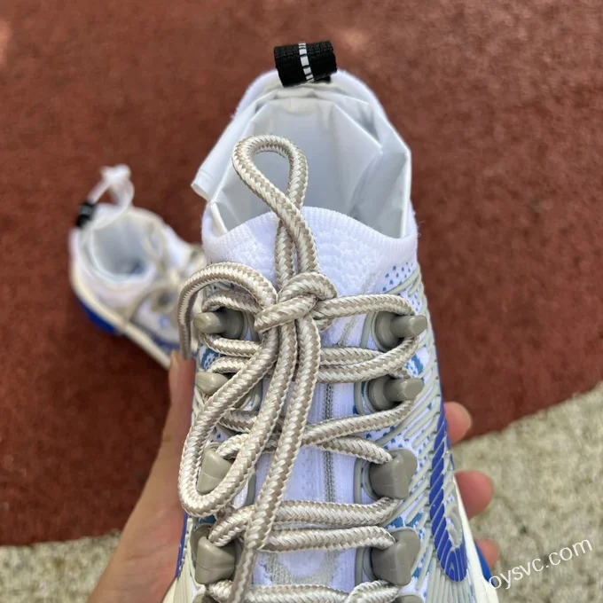 GUCCI Double G Lace-Up Sneakers in White & Blue