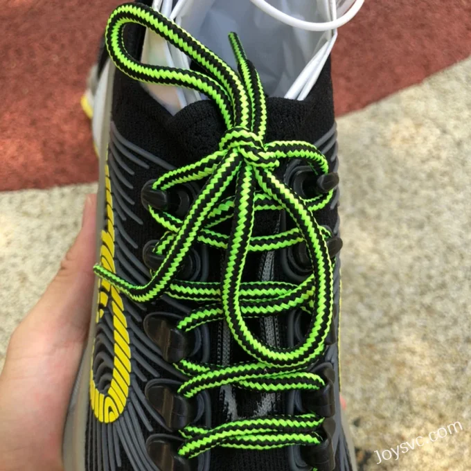 GUCCI Double G Lace-Up Sneakers in Black Yellow & Green