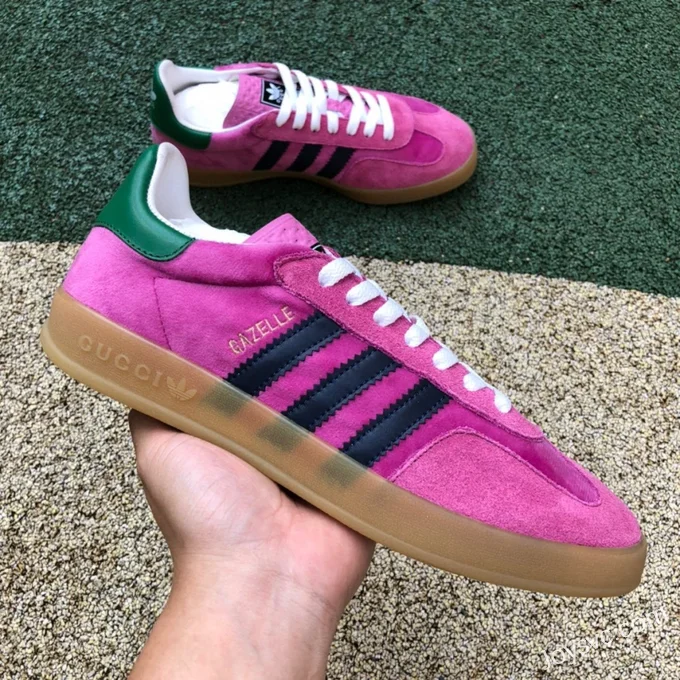 GUCCI x Adidas Originals Gazelle Low-Top Sneakers in Pink