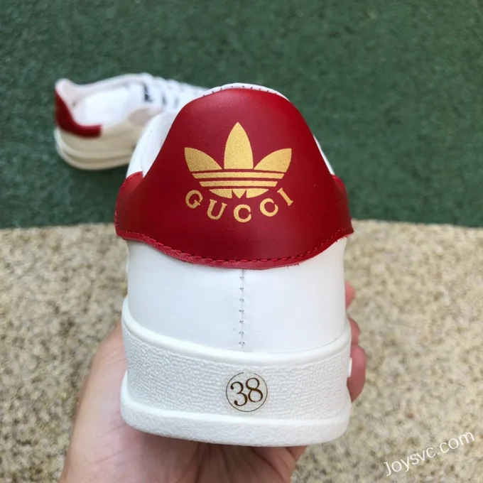 GUCCI x Adidas Originals Gazelle Low-Top Sneakers in White & Grey