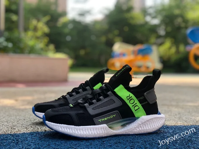 DIOR Black White Green Sneakers