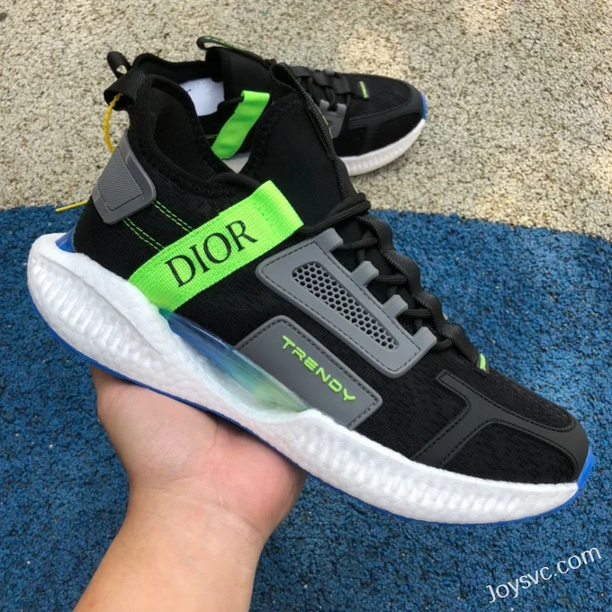 DIOR Black White Green Sneakers