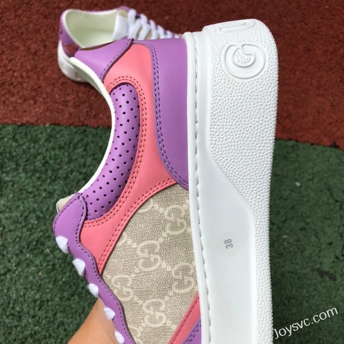 GUCCI Low-Top Canvas Platform Sneakers in Pink & Purple