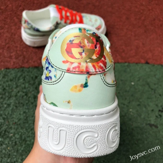 GUCCI Low-Top Canvas Platform Sneakers in Light Green