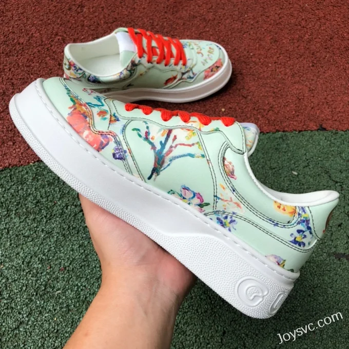 GUCCI Low-Top Canvas Platform Sneakers in Light Green