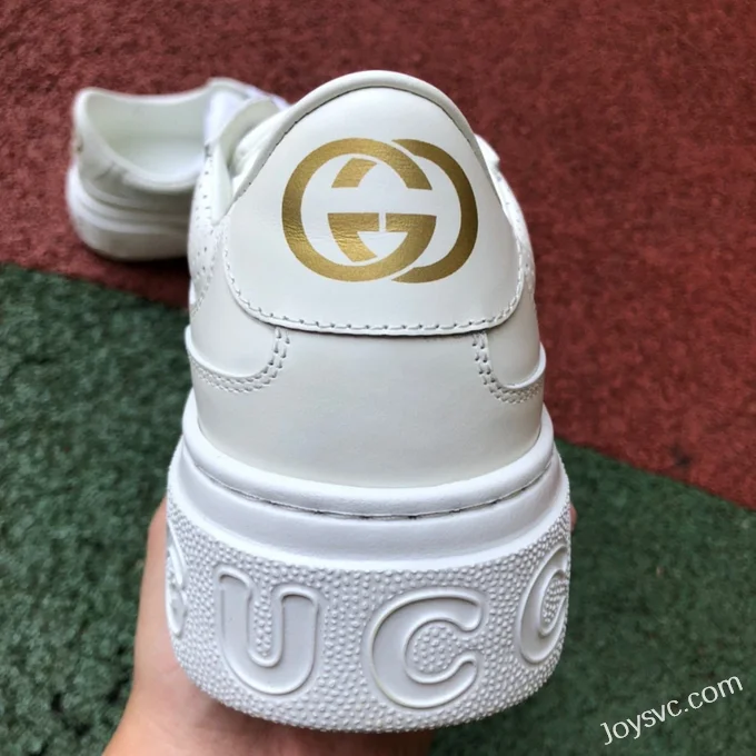 GUCCI Low-Top Canvas Platform Sneakers in Pure White