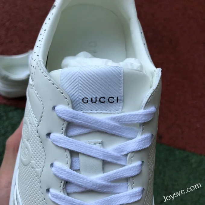 GUCCI Low-Top Canvas Platform Sneakers in Pure White