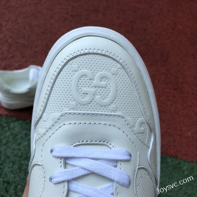 GUCCI Low-Top Canvas Platform Sneakers in Pure White