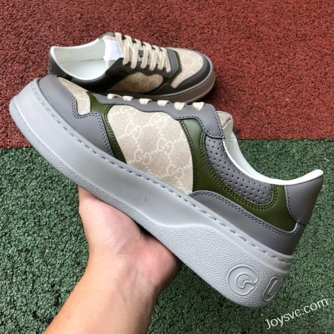 GUCCI Low-Top Canvas Platform Sneakers in Grey