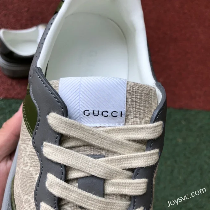 GUCCI Low-Top Canvas Platform Sneakers in Grey