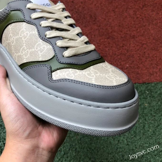 GUCCI Low-Top Canvas Platform Sneakers in Grey