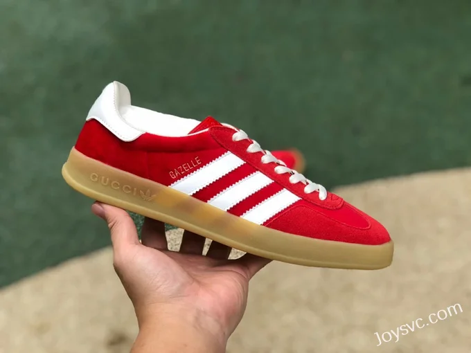 GUCCI x Adidas Originals Gazelle Low-Top Sneakers in Red