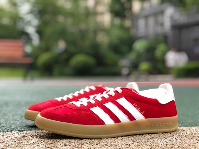 GUCCI x Adidas Originals Gazelle Low-Top Sneakers in Red