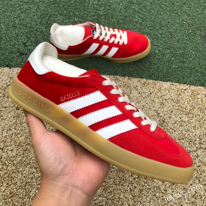 GUCCI x Adidas Originals Gazelle Low-Top Sneakers in Red