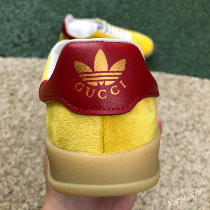 GUCCI x Adidas Originals Gazelle Low-Top Sneakers in Yellow & Red