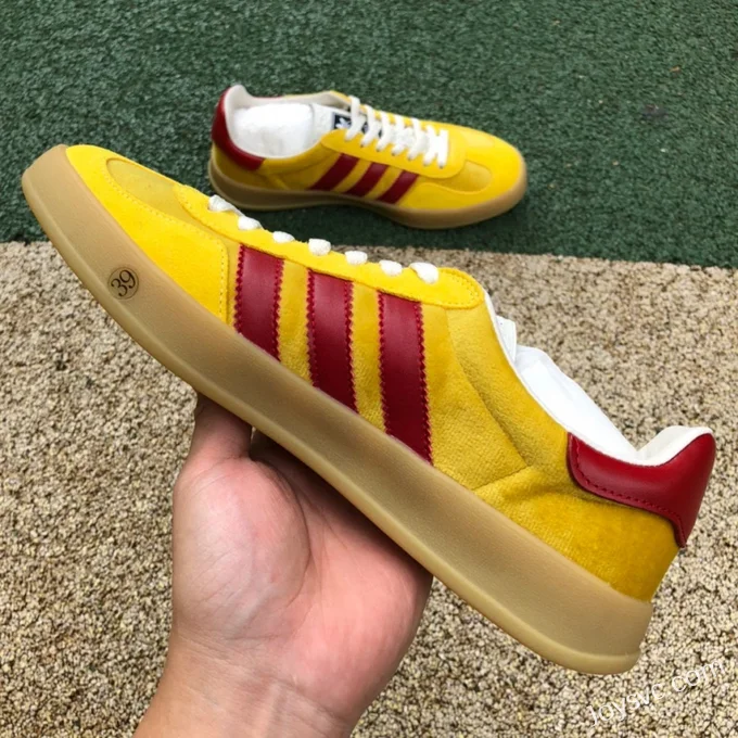 GUCCI x Adidas Originals Gazelle Low-Top Sneakers in Yellow & Red