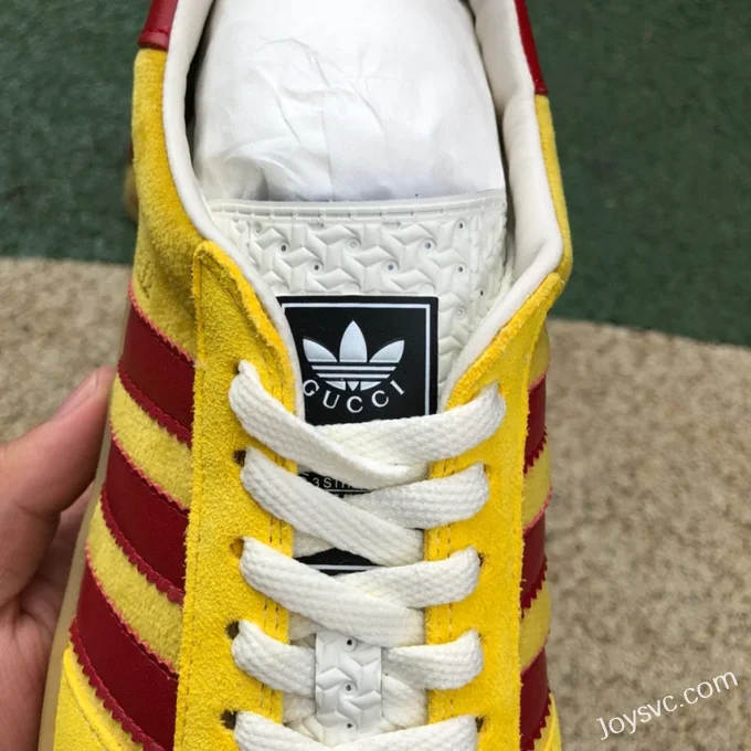 GUCCI x Adidas Originals Gazelle Low-Top Sneakers in Yellow & Red