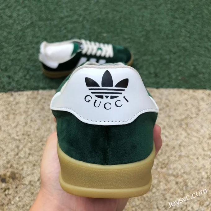 GUCCI x Adidas Originals Gazelle Low-Top Sneakers in Green & White