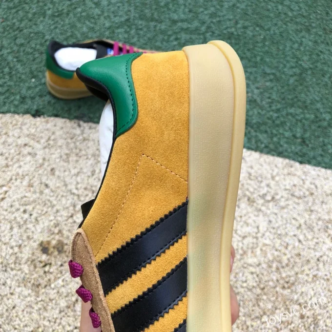 GUCCI x Adidas Originals Gazelle Low-Top Sneakers in Yellow & Pink