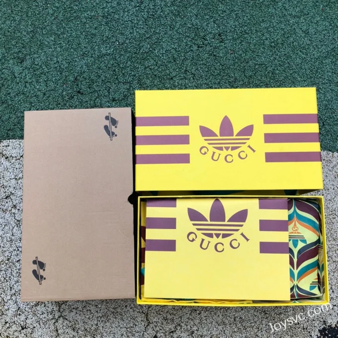 GUCCI x Adidas Originals Gazelle Low-Top Sneakers in Yellow & Pink