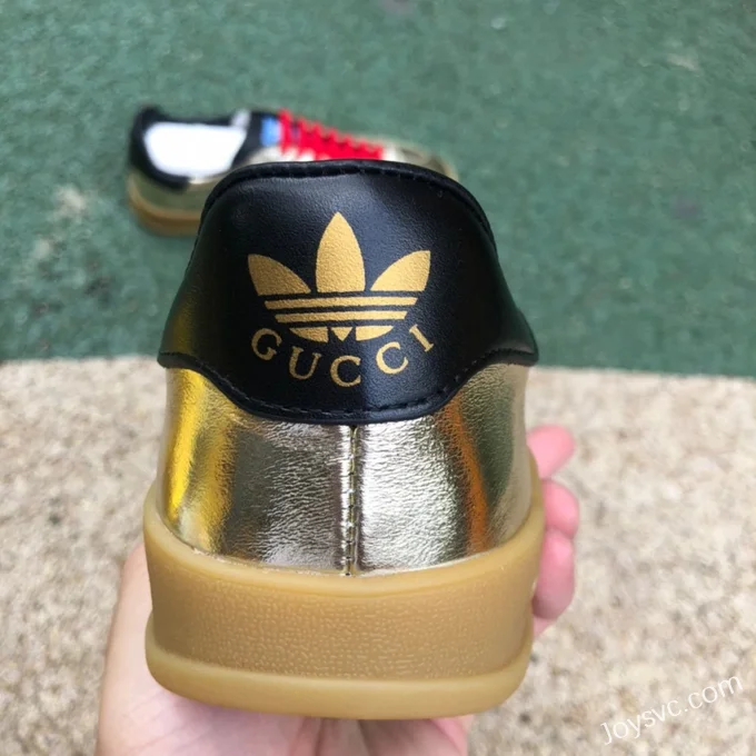 Adidas Originals x GUCCI Gazelle Low-Top Sneakers in Black Red & Gold