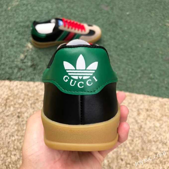 Adidas Originals x GUCCI Gazelle Low-Top Sneakers in Black Green & Brown