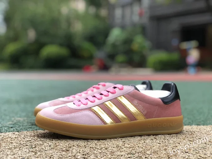 Adidas Originals x GUCCI Gazelle Low-Top Sneakers in Dusty Pink