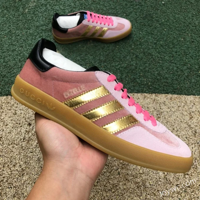 Adidas Originals x GUCCI Gazelle Low-Top Sneakers in Dusty Pink