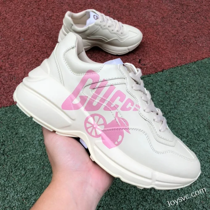 Gucci Rhyton Pink Print Double G Dad Shoes