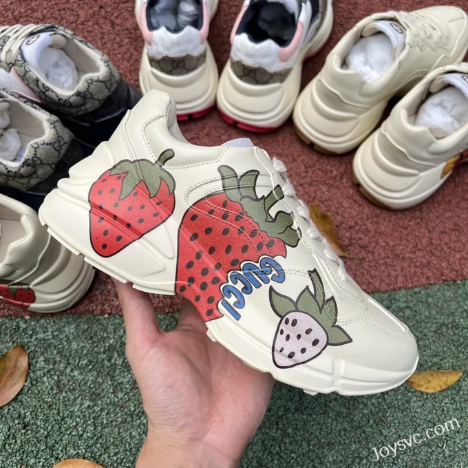 Gucci Rhyton Strawberry Double G Dad Shoes