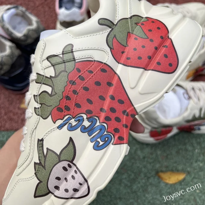 Gucci Rhyton Strawberry Double G Dad Shoes